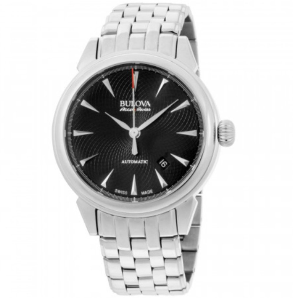 Bulova Black Dial Stainless Steel Automatic Watch
